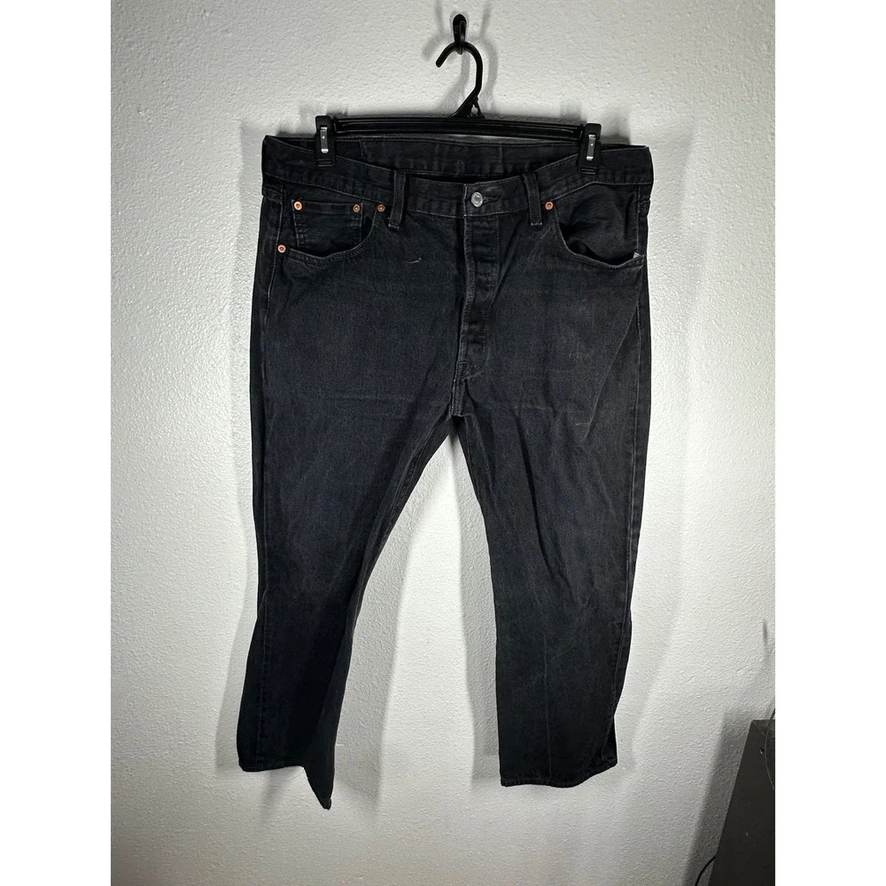 Levi's Jeans Men 40x30 Black 501‎ Original Fit Button Fly Straight Leg Denim